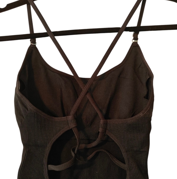 OMKAGI NWT Strappy Backless One Piece Bodycon Romper in Black Size Small - Picture 13 of 14